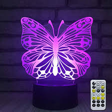 Amazon Com Insonjohy Kids Night Lights Bedside Lamp 7 Colors Change Remote Control 3d Night Light Kids Optical Illusion Lamps Kids Lamp As A Gift Ideas Girls Wife Women Butterfly Home Kitchen