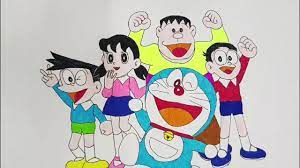 Dạy vẽ cho bé - Dạy bé vẽ Doraemon, Nobita, Shizika - Drawing and coloring  Doraemon for kids - YouTube