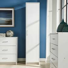 Single Door Narrow Wardrobe White 1