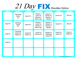 print the 21 day fix workout calendar