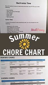 Free Summer Chore Chart Printable Meet Penny
