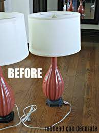 thrifty lamp makeover with spray paint