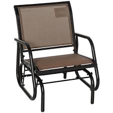 Outsunny 1 Person Brown Steel Outdoor