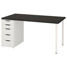 Ikea linnmon adils desk dining table home office stable home rectangular work. Linnmon Alex Table Black Brown White 150x75 Cm Ikea