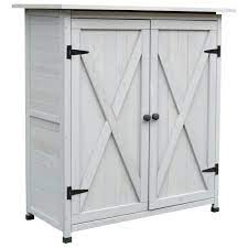 outsunny wood garden storage shed tool
