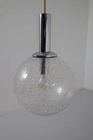 Midcentury Bubble Glass Globe Pendant