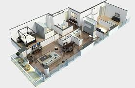 3 Apartment Floor Plan gambar png