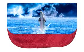 dolphin splash cosmetic bag