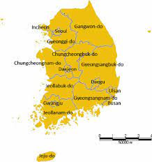 map of study area south korea includes