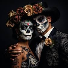 dead style with sugar skull makeup
