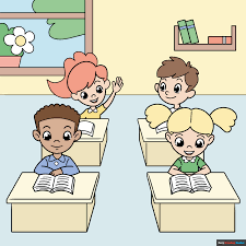 how to draw kids in clroom cartoon