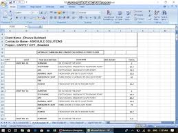 This document highlights the quantity and type of transported goods, notifying the shipper for its destination. Electrical Boq In Excel Part 1 By Electrical King Adventure Youtube
