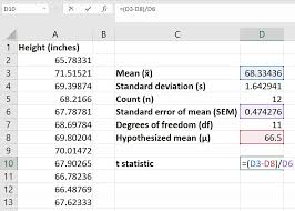 How To Perform A One Sample T Test In Excel