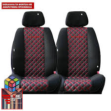 Leatherette Seat Covers Set 2pcs Black