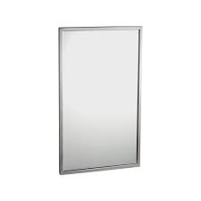 glass mirror with stainless steel angle