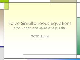 solve simultaneous equations one linear