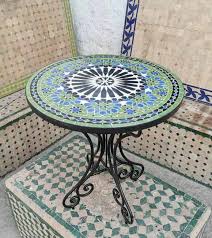 Green Zellige Table Mosaic Table Art