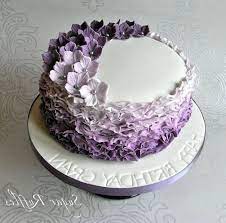 Simple Purple Cake Design For Birthday gambar png