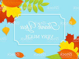 Thank You Card Vector Illustration Autumn Background Gm