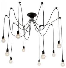 Black Industrial Edison Spider Chandelier Pendant Lights Adjustable Industrial Chandeliers By Bella Depot Inc