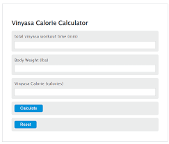 vinyasa calorie calculator calculator