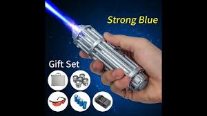 Laser Pointer Blue Beam Light Powerful Laser Pen Focusable 5 Head Safety Glasses Youtube