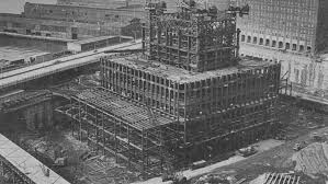 Image result for 1966 - In New York, demolition work began to clear thirteen square blocks for the construction of the original World Trade Center.