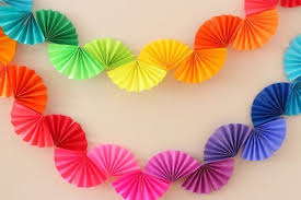 rainbow fan garland easy diy party