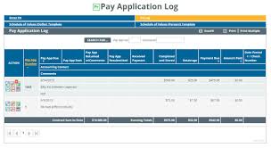 Pay Application Log Esub Academy Esub Construction Software Help