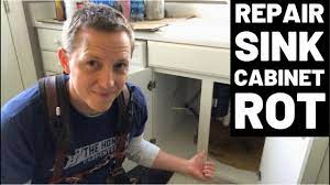 rotted sink cabinet floor how to fix