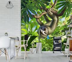 3d Fun Sloth A1608 Removable Wallpaper
