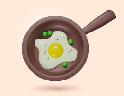 premium vector frying pan with egg