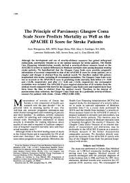 The Principle Of Parsimony Glasgow Coma Scale Score