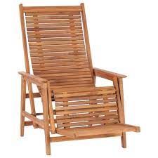 garden lounge chair with footrest solid