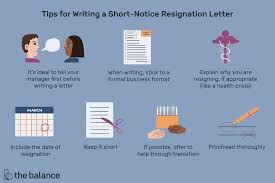 How to write a cover letter for an internship. Short Notice Resignation Letter Examples