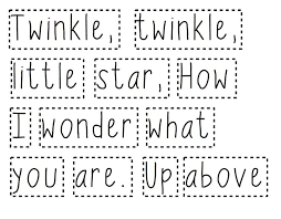 Twinkle Twinkle Little Star Pocket Chart Shared Reading