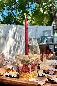 fall decorating ideas with hurricane vases