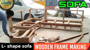 making wooden frame of l shape sofa