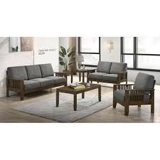 pacific 1 2 3 seater wooden sofa set grey