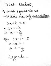 linear equation in one variable has