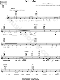 Decide which part you're going to work on today and day by day work on combining them all. Let It Go From Frozen Sheet Music Leadsheet In A Minor Transposable Download Print Sku Mn0132403