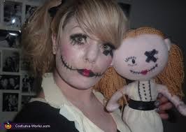 diy doll halloween costume and makeup