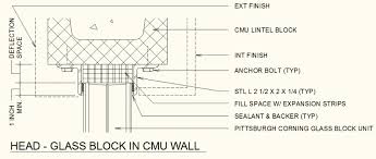 Glass Block In Cmu Wall Detail Plan And