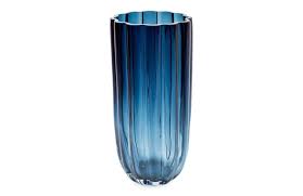 Ripple Column Vase Midnight Blue