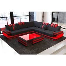 black modern wooden l shape sofa set