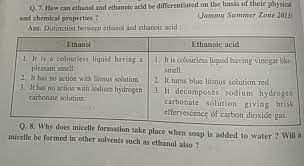 q 7 how can ethanol and ethanoic acid