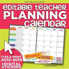 17 Month 2015 2016 Editable Planning Calendar Template August 2015
