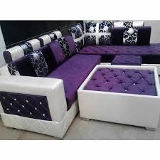 Modern Purple L Shape Sofa Set Living