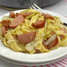 kielbasa and noodles with cabbage