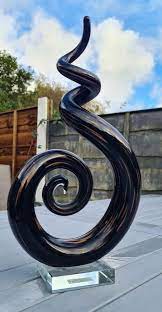Murano Art Glass Sculpture Spiral Swirl